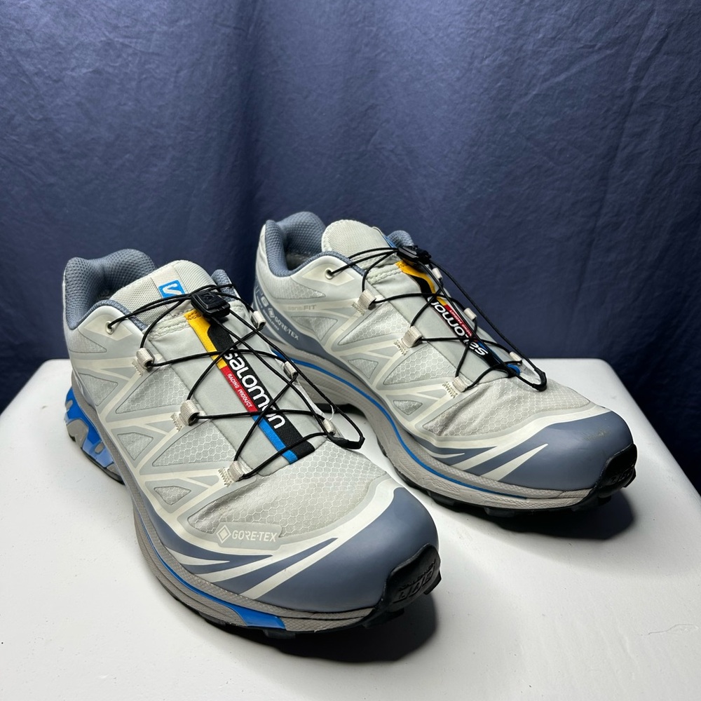 Salomon White and Blue Athletic Shoes